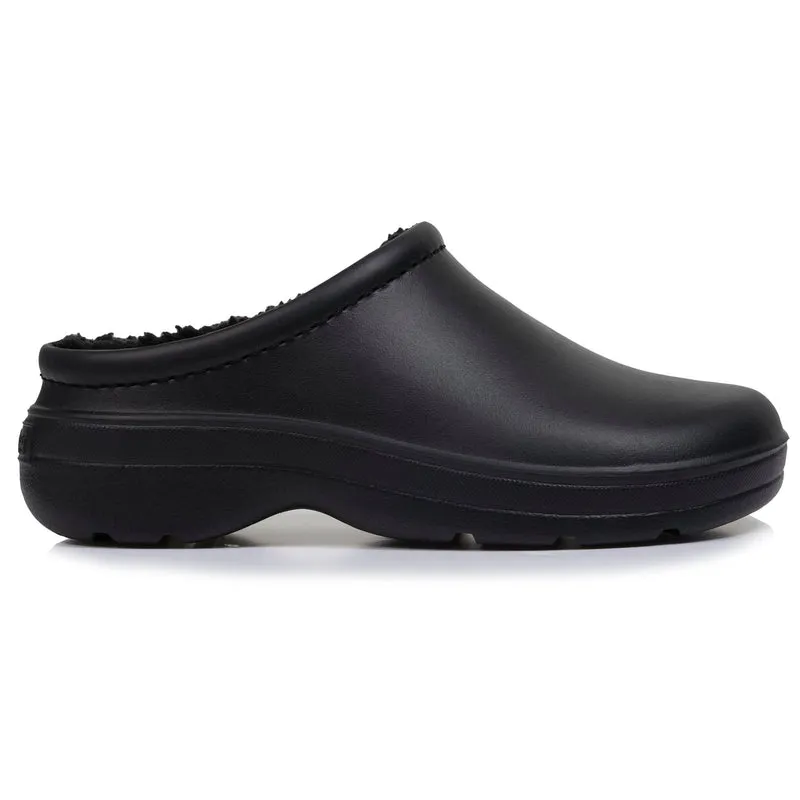 Sabots de jardin Femme fourrés Noir