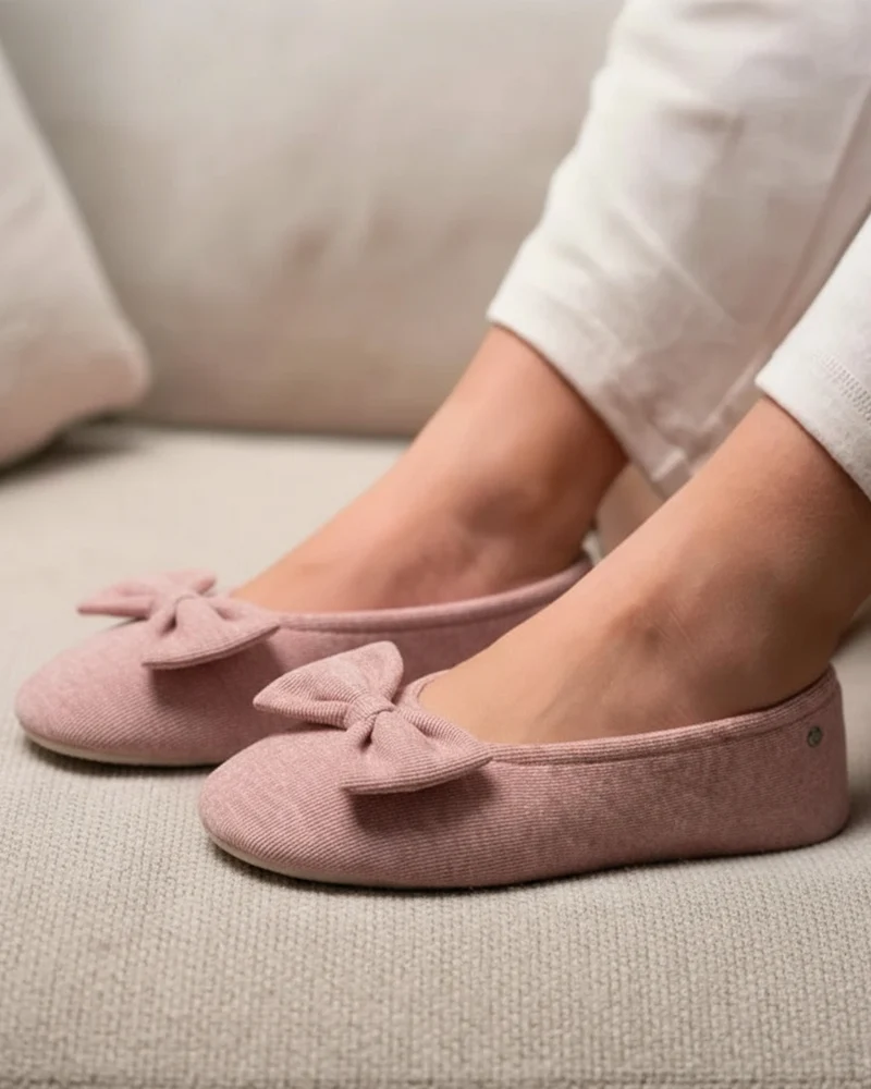 Chaussons ballerines Femme Rose chiné
