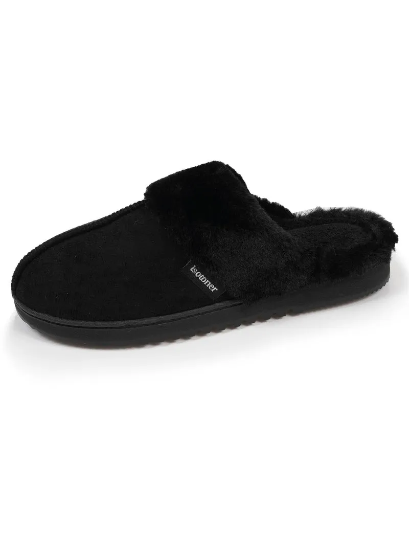 Chaussons mules Femme Noir fourrure