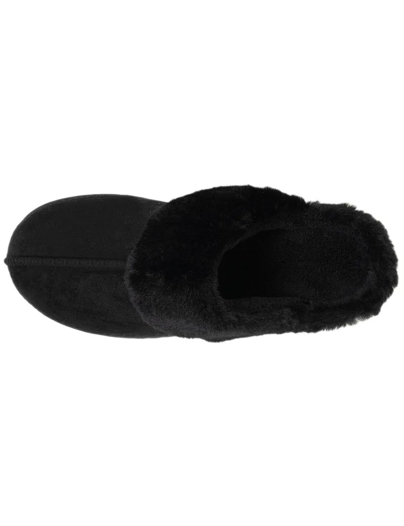Chaussons mules Femme Noir fourrure