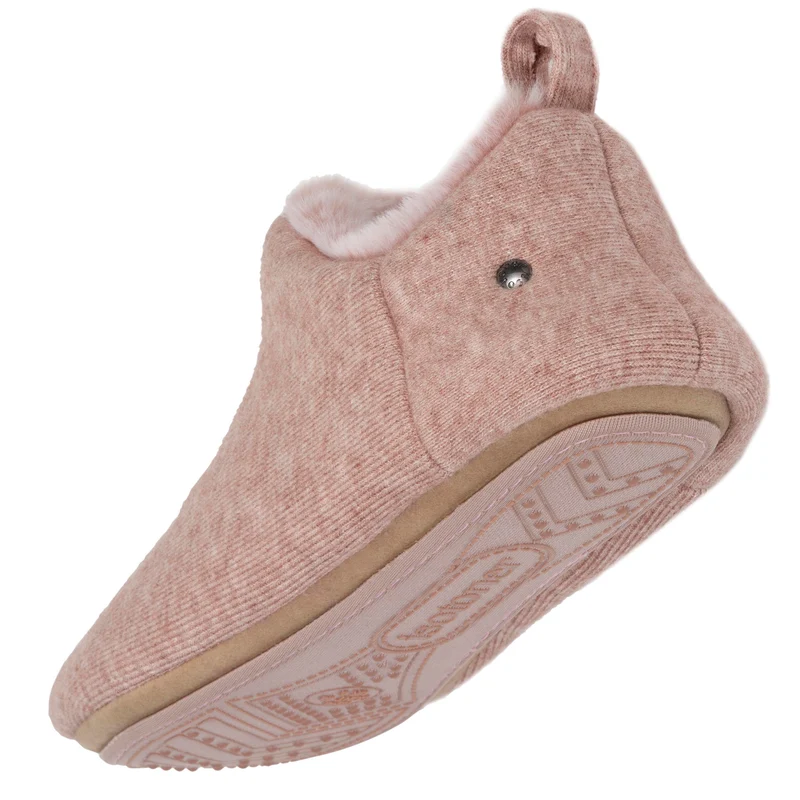 Chaussons bottillons bas Femme Rose chiné