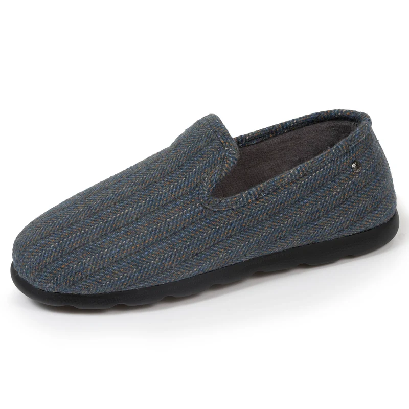Chaussons charentaises Homme Chevrons bleus