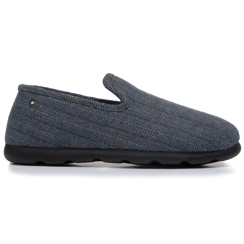 Chaussons charentaises Homme Chevrons bleus