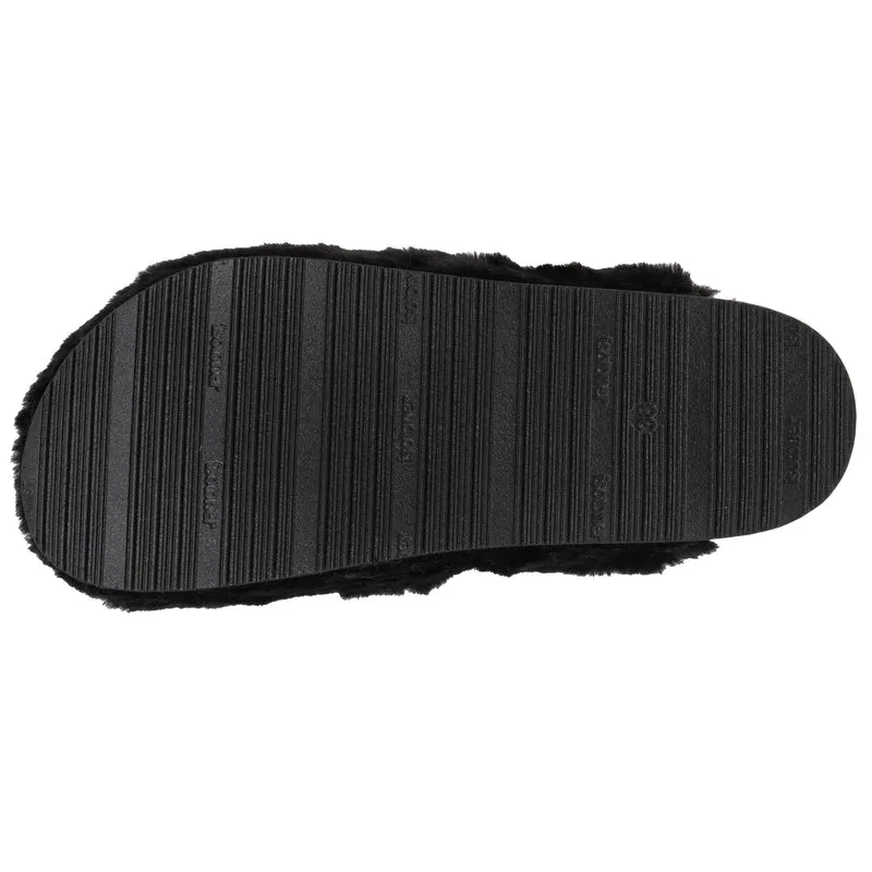 Chaussons sabots Femme Noir imitation fourrure