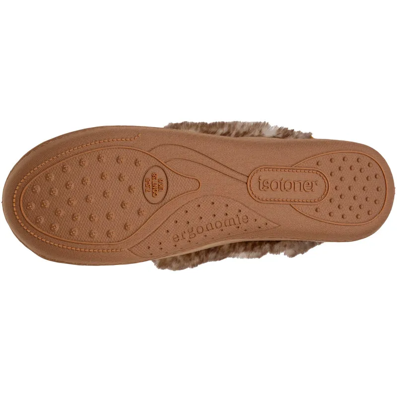 Chaussons charentaises Femme Taupe fourrure