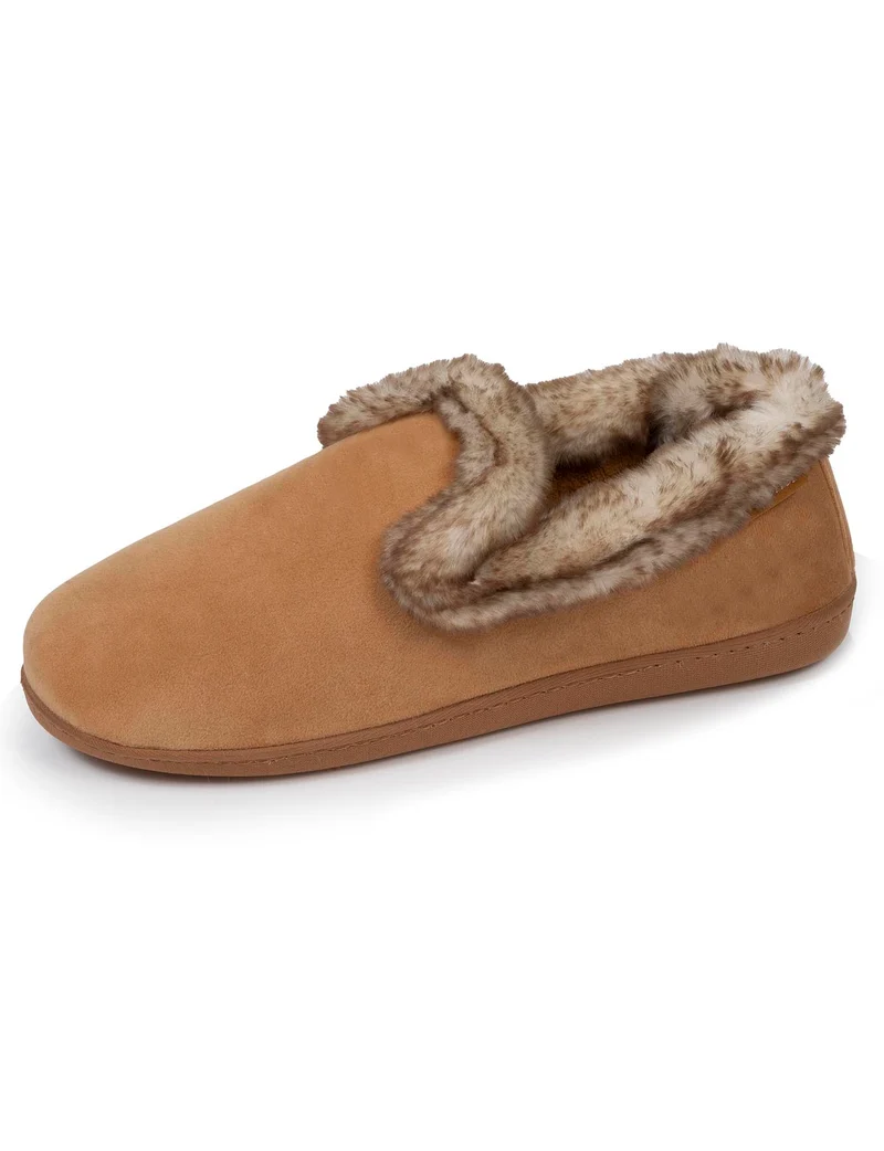 Chaussons charentaises Femme Taupe fourrure