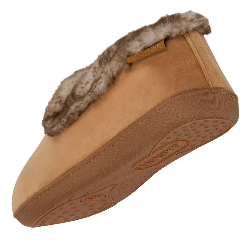 Chaussons charentaises Femme Taupe fourrure