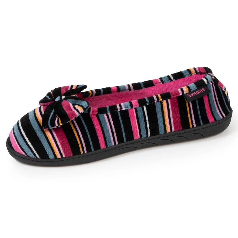 Chaussons ballerines Femme Rayures Roses
