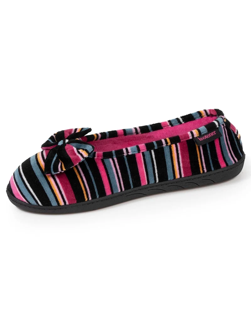 Chaussons ballerines Femme Rayures Roses