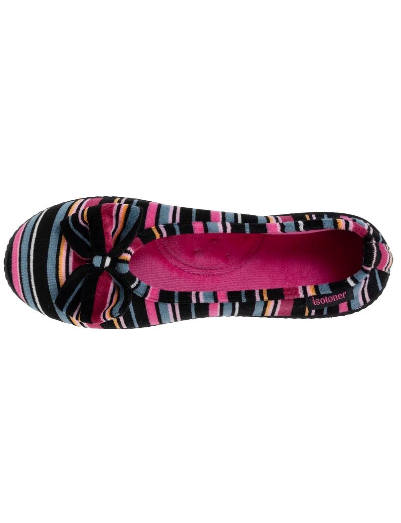 Chaussons ballerines Femme Rayures Roses