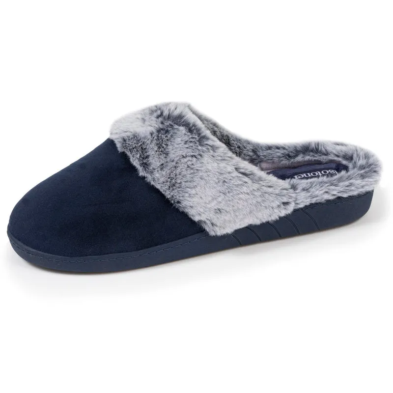 Chaussons mules Femme Bord fourré Marine