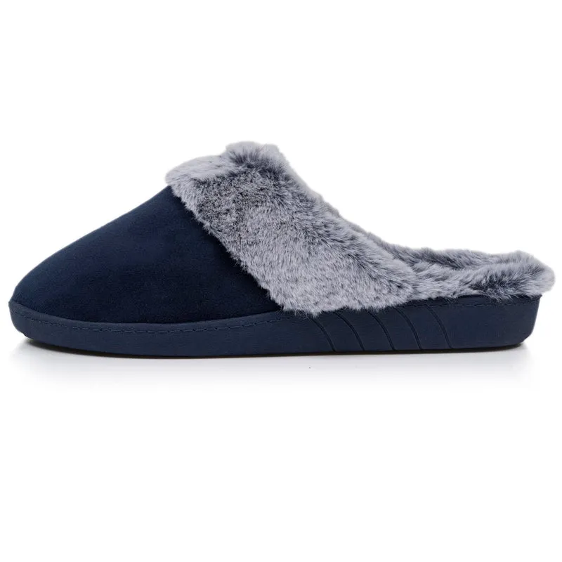 Chaussons mules Femme Bord fourré Marine