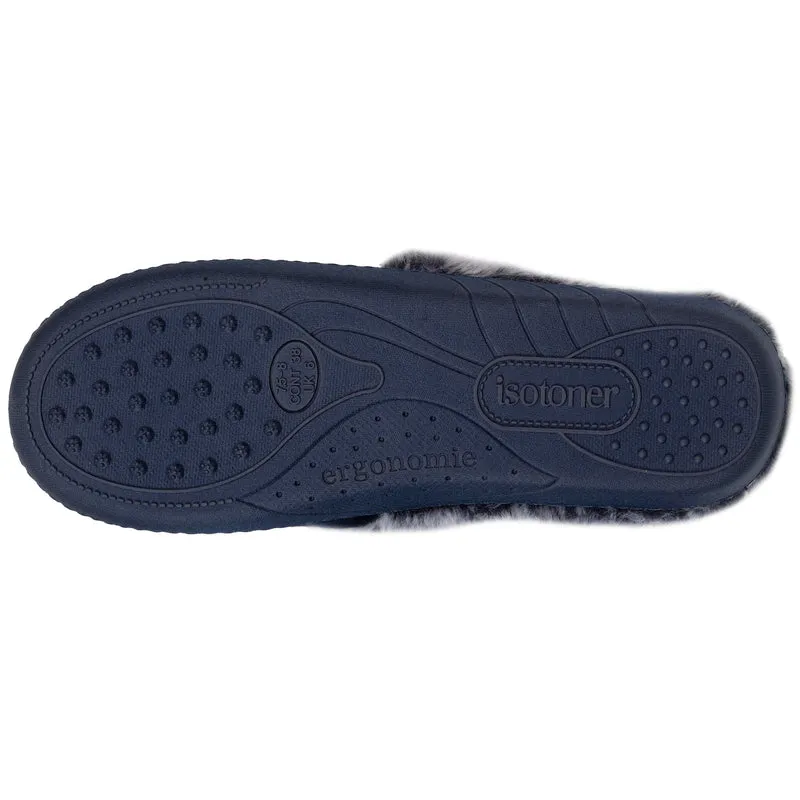 Chaussons mules Femme Bord fourré Marine