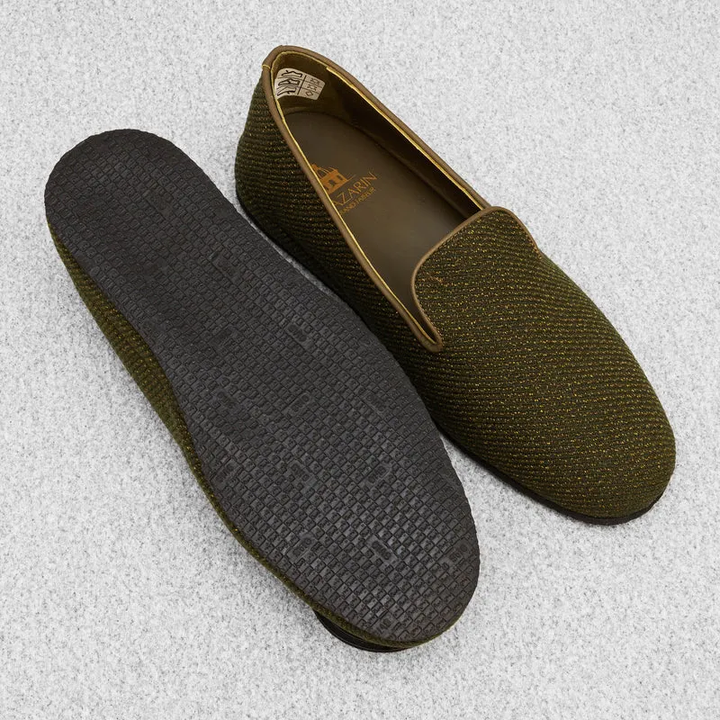 Chaussons Vert & Doré - Laine & Coton