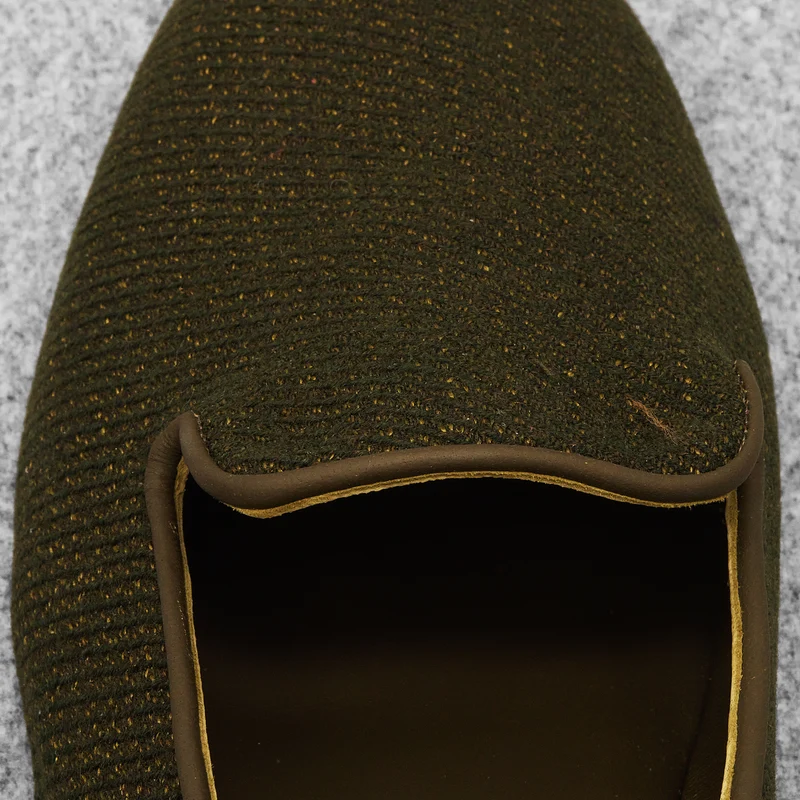 Chaussons Vert & Doré - Laine & Coton