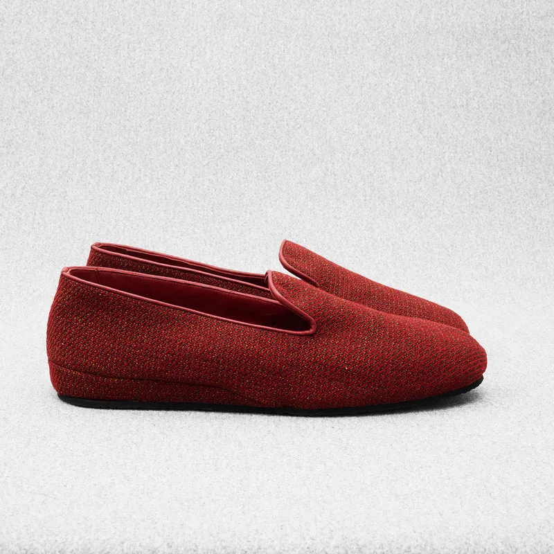 Chaussons Rouge & Doré - Laine & Coton