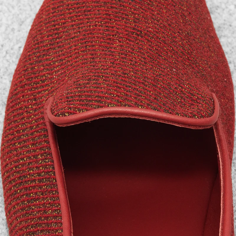Chaussons Rouge & Doré - Laine & Coton