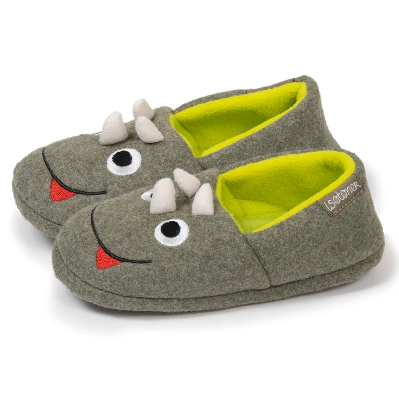 Chaussons slippers Garçon Kaki chiné