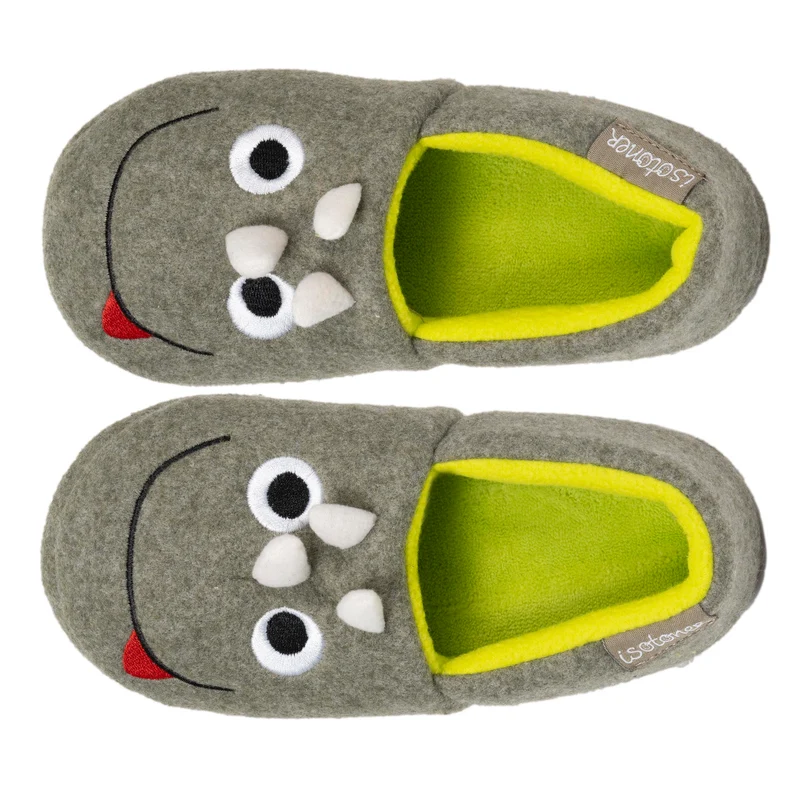 Chaussons slippers Garçon Kaki chiné