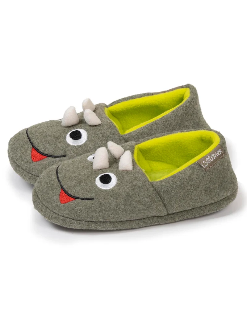 Chaussons slippers Garçon Kaki chiné