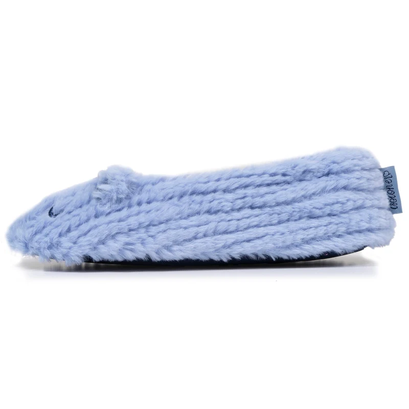 Chaussons ballerines Femme Chat Bleu