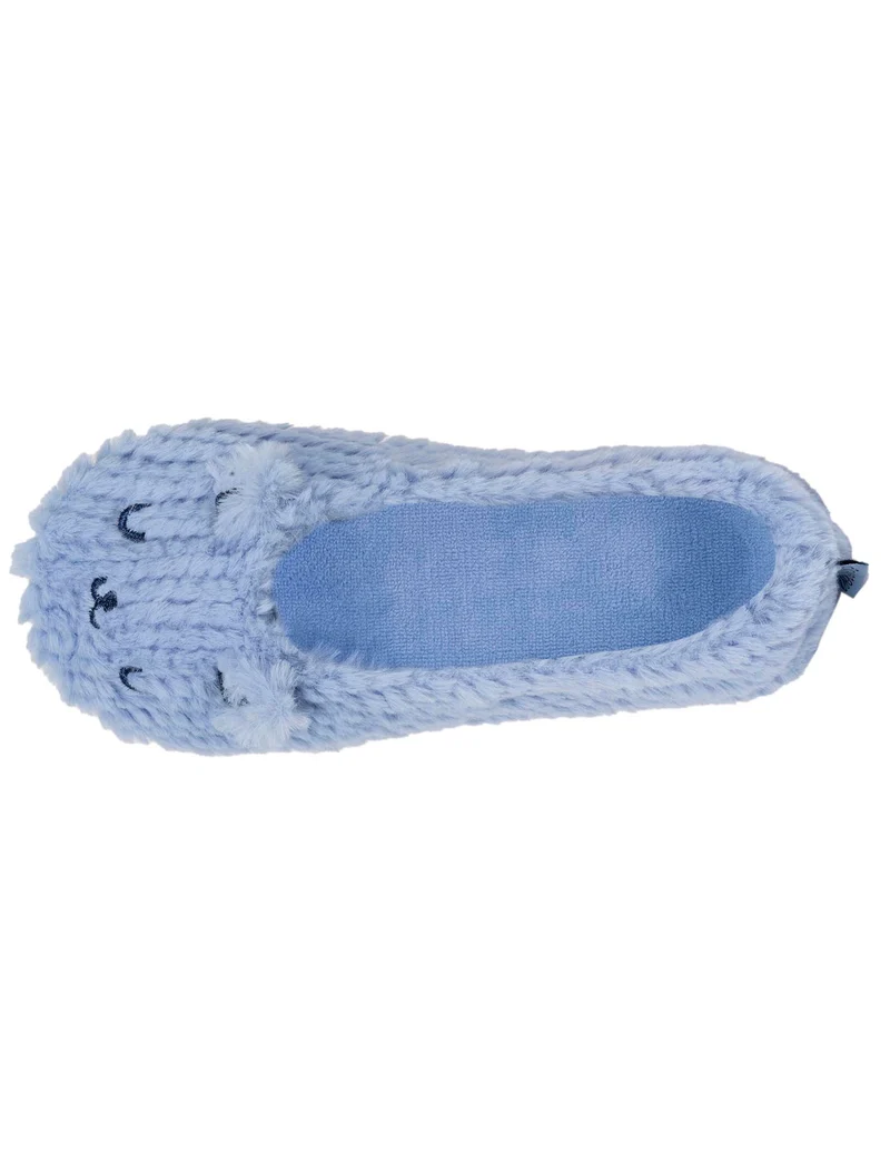Chaussons ballerines Femme Chat Bleu
