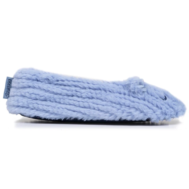 Chaussons ballerines Femme Chat Bleu