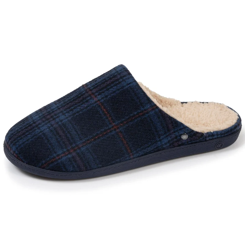 Chaussons mules Homme Tartan bleus