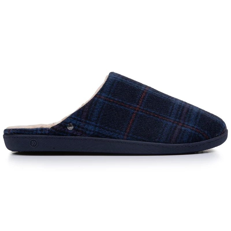 Chaussons mules Homme Tartan bleus