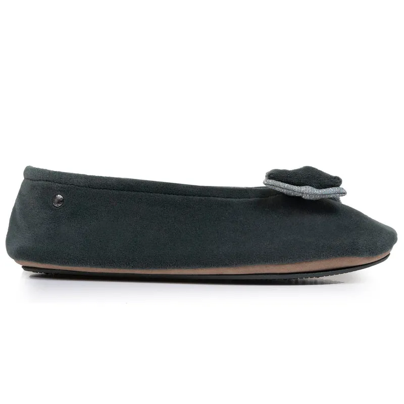 Chaussons ballerines Femme Double nœud Sauge