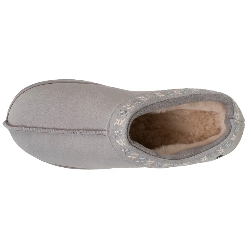 Chaussons botillons bas Femme cuir Gris