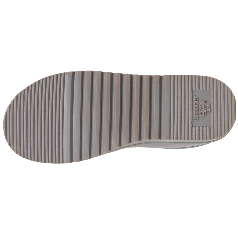 Chaussons botillons bas Femme cuir Gris