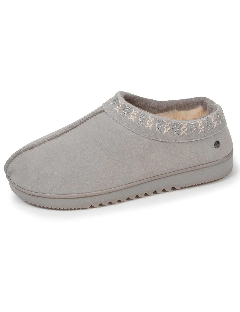 Chaussons botillons bas Femme cuir Gris