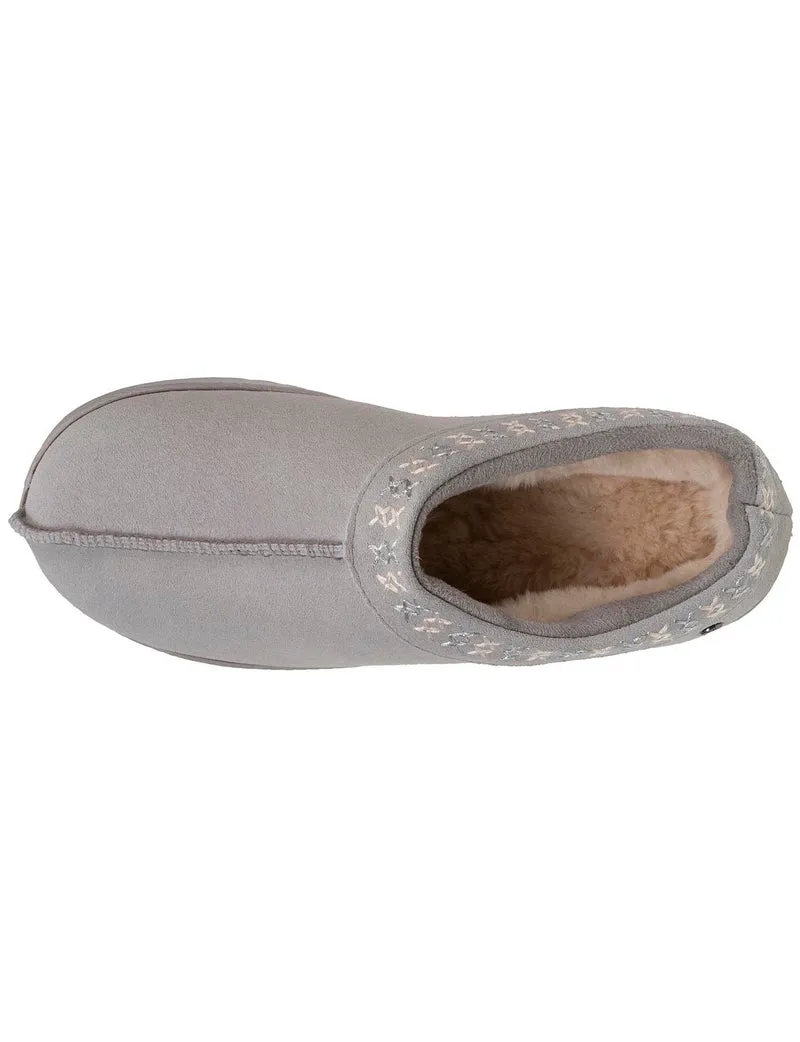 Chaussons botillons bas Femme cuir Gris