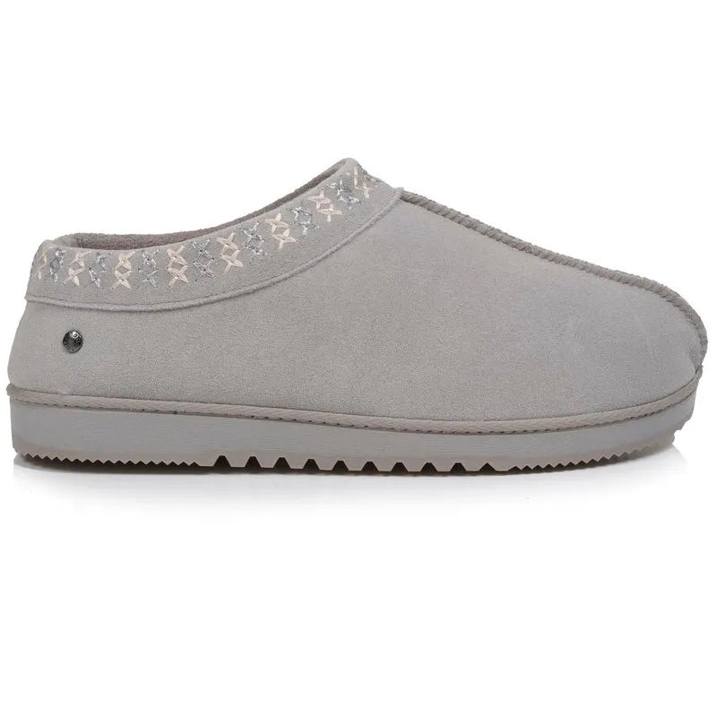 Chaussons botillons bas Femme cuir Gris