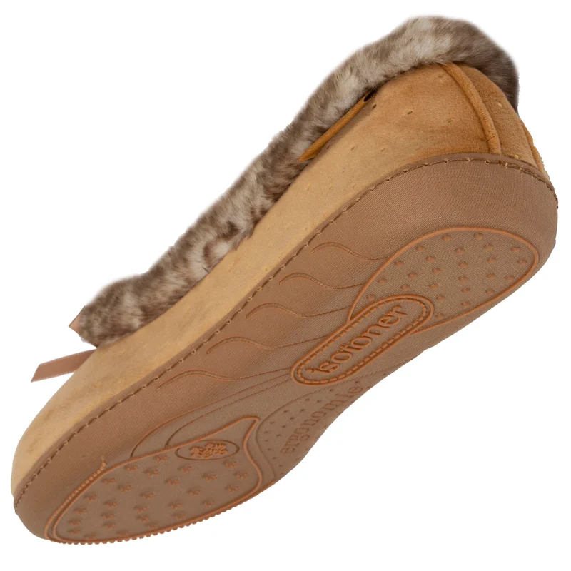 Chaussons ballerines Femme Camel Brillants