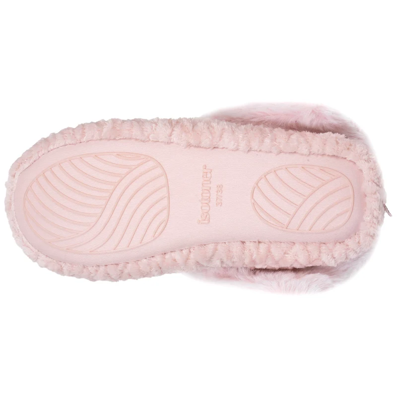 Chaussons bottillons texturés Femme Rose