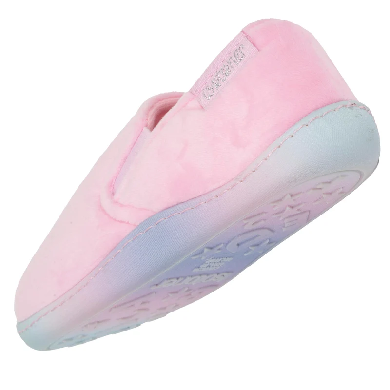 Chaussons mocassins Enfant velours Rose licorne