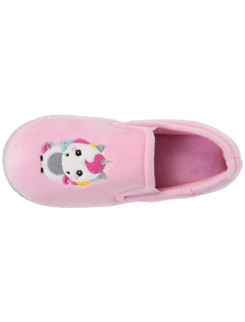 Chaussons mocassins Enfant velours Rose licorne