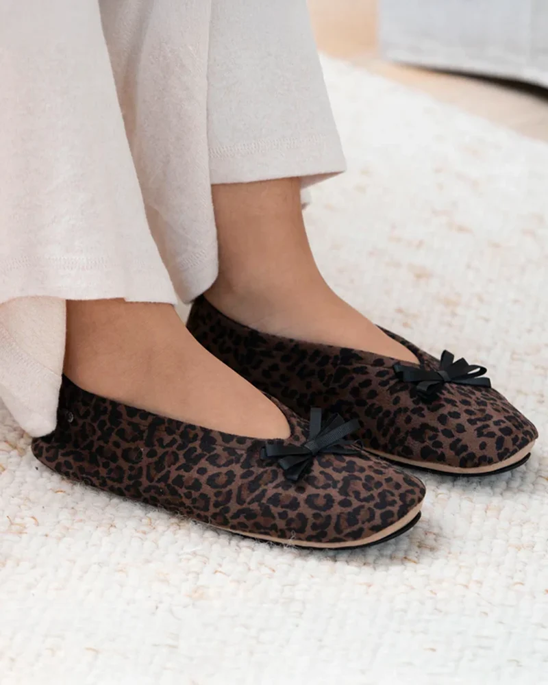 Chaussons ballerines Femme Léopard