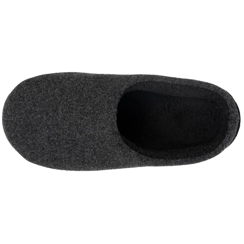 Chaussons mules Homme Noir feutrine chinée