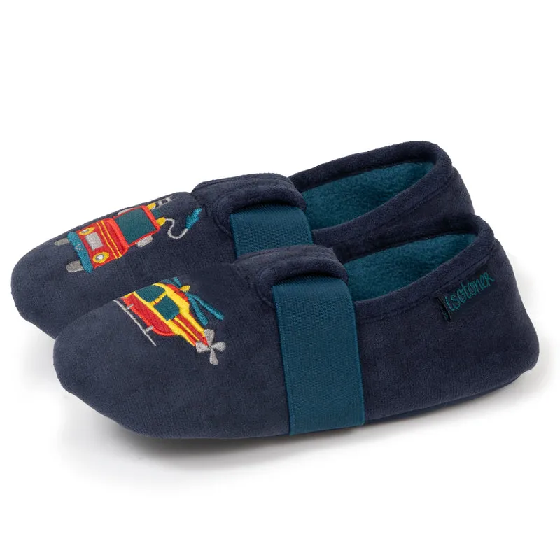 Chaussons slippers Garçon Pompier Marine
