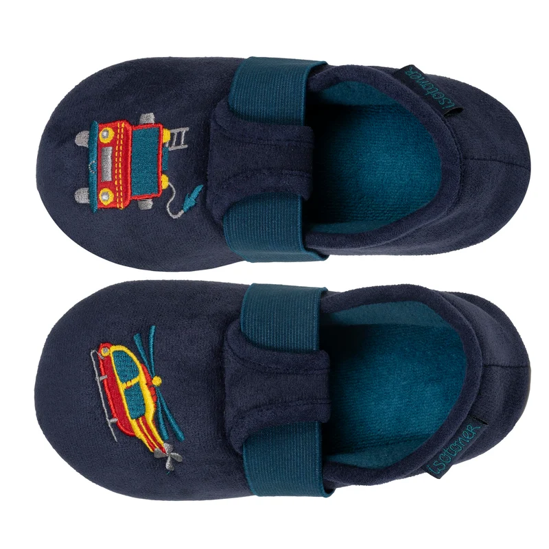 Chaussons slippers Garçon Pompier Marine