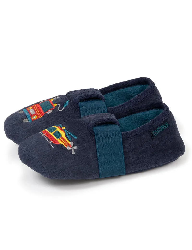 Chaussons slippers Garçon Pompier Marine