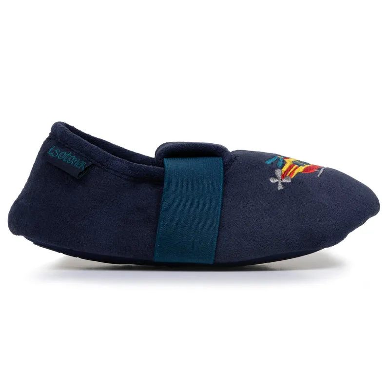 Chaussons slippers Garçon Pompier Marine