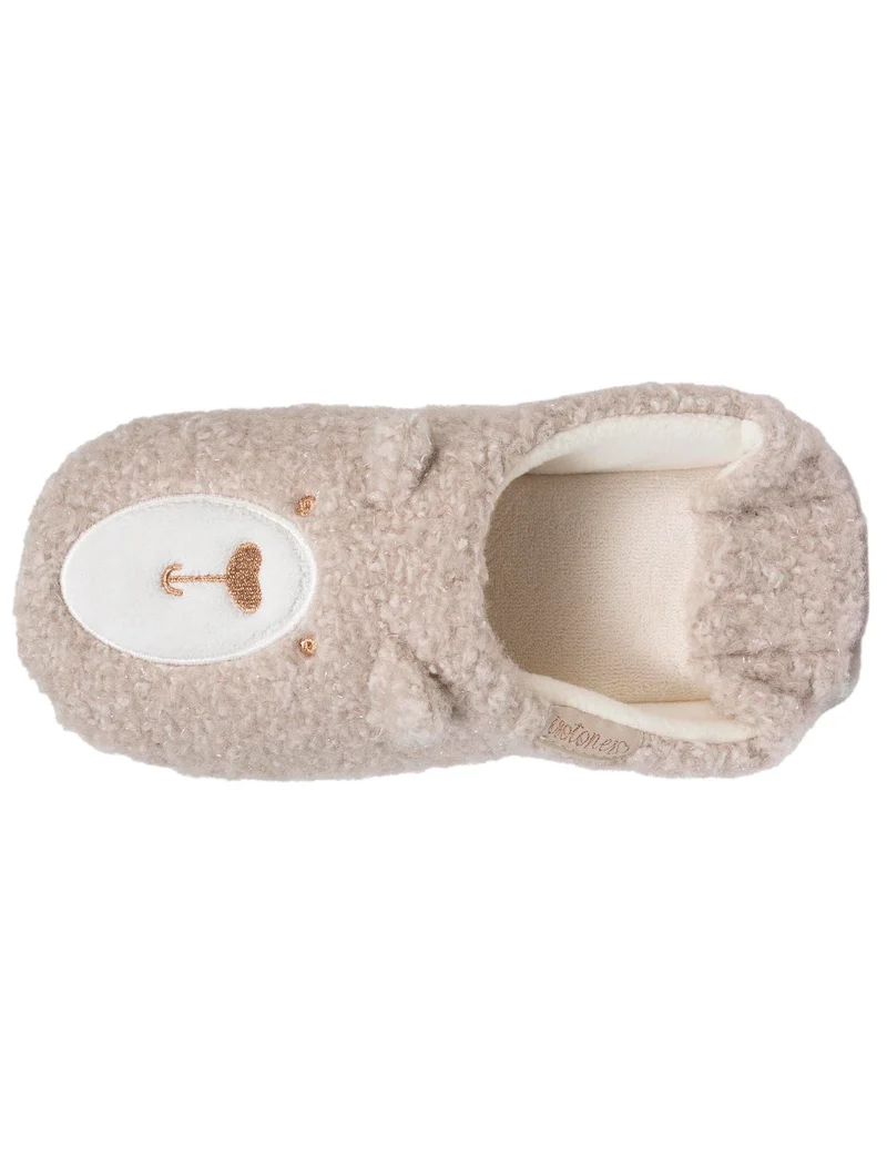 Chaussons babouches Femme Ours Beige