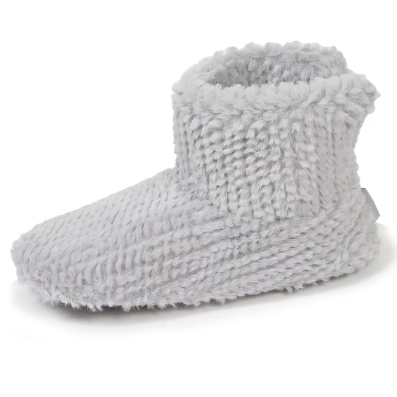 Chaussons bottillons Femme Gris texturé