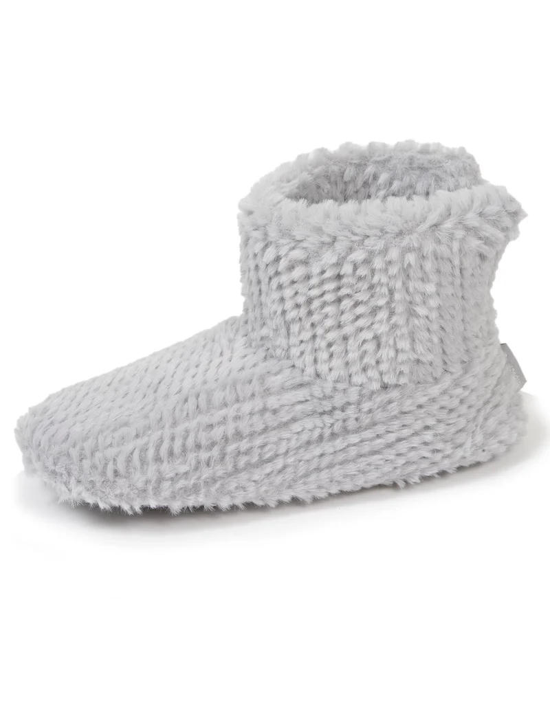 Chaussons bottillons Femme Gris texturé