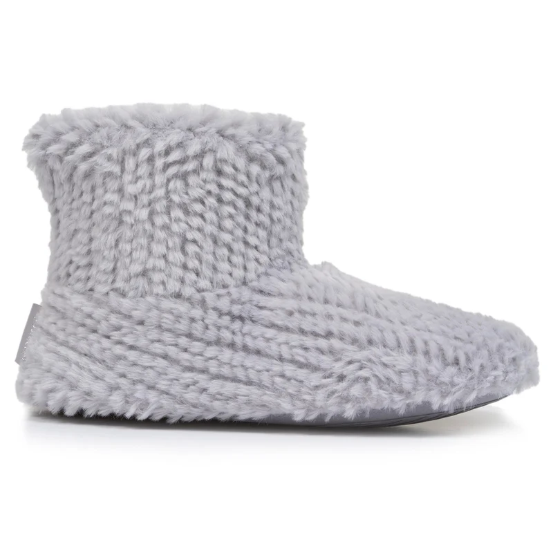 Chaussons bottillons Femme Gris texturé
