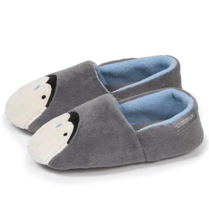 Chaussons slippers Enfant Gris Pingouin Blanc